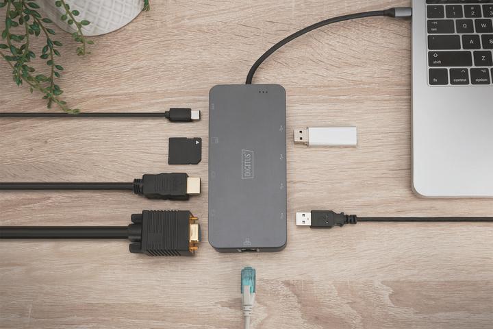 Actual product image Digitus 11-Port USB-C Docking Station with SSD Enclosure (USB-C, 11 Ports)