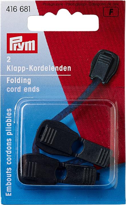 Produktbild Prym Klapp-Kordelenden, schwarz Karte 2 Stk.