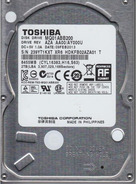 Produktbild Toshiba Mq01abb200 (2 TB, 2.5")