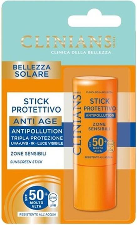 Immagine prodotto Clinians SOLARE 10 ML STICK FP50 Stick di protezione solare per pelli sensibili (Stick solare, SPF 50)