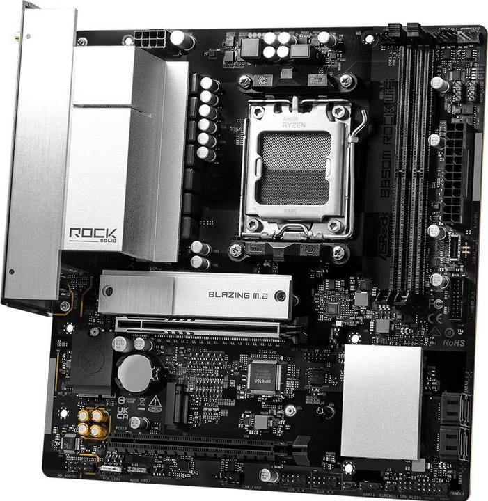 Actual product image AsRock MB AMD AM5 B850M Rock WiFi 6 (AM5, AMD B850, mATX)