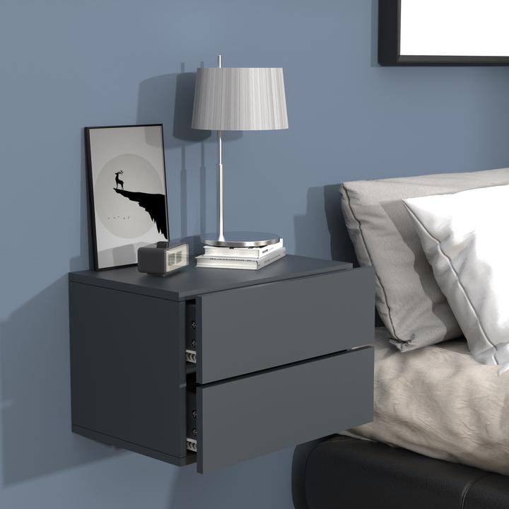 Actual product image VCM Wooden Wall Drawer Bedside Cabinet Wall Board Drawer Console Bedside Table Usal L 45 cm (45 x 32 x 32 cm)