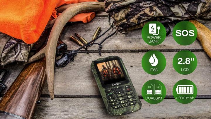 Actual product image Evolveo StrongPhone Z6, 2.8" vodotěsný odolný/2xSIM/2px/micro SDHC/4000mAh/camo (2.80", 2 Mpx)