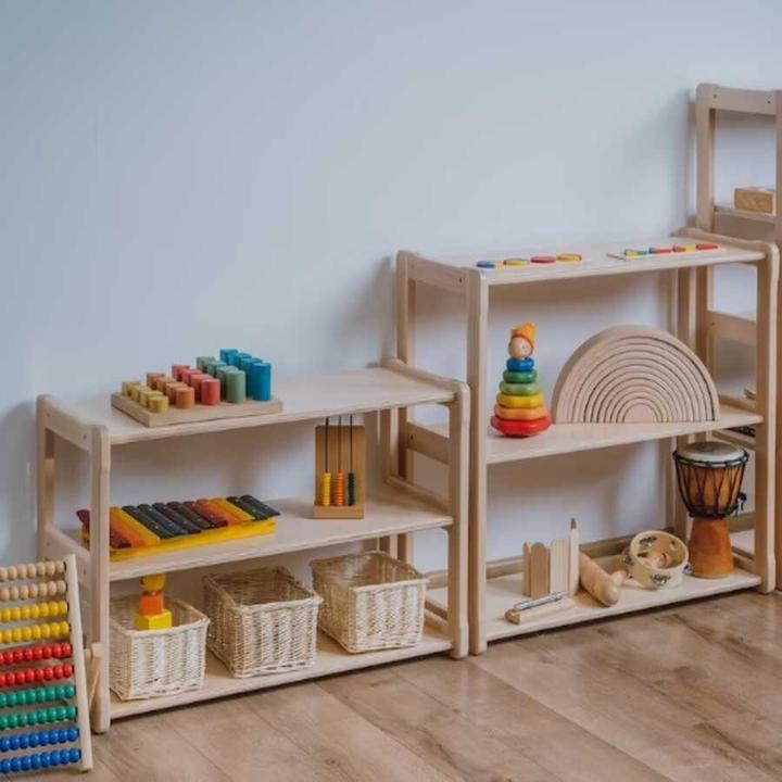 Actual product image Activity Board Waldorf nursery furniture. Open mini shelves for storing children's things