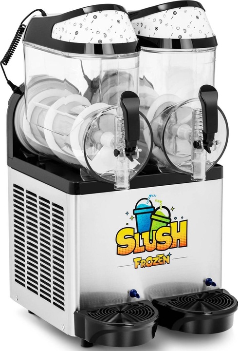 Produktbild Royal Catering Slush Eis Maschine Slushmaschine Ice Maker Softeis Slusheis LED 2 x 10 Liter (EU-Stecker)
