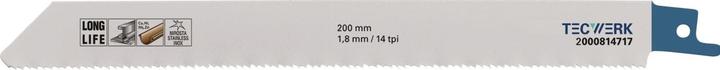 Tecwerk Säbelsägeblatt Länge 200 mm Breite 19 mm Zahnteilung TPI 14 1,8 mm gefräst, gewellt