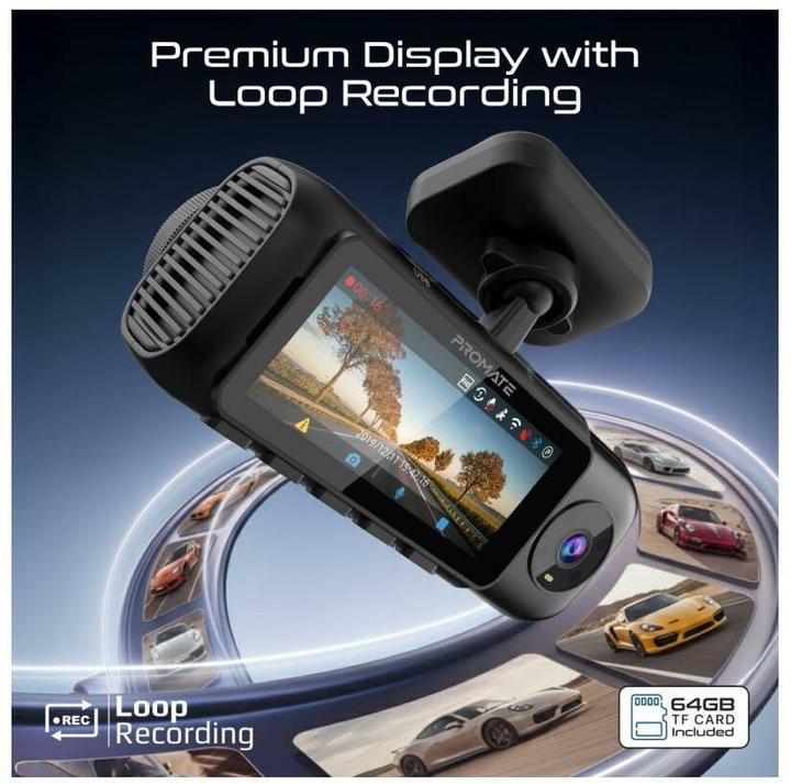 Produktbild ProMate Rovex-S3 4K Ultra HD Dashcam (GPS-Empfänger, 4K)