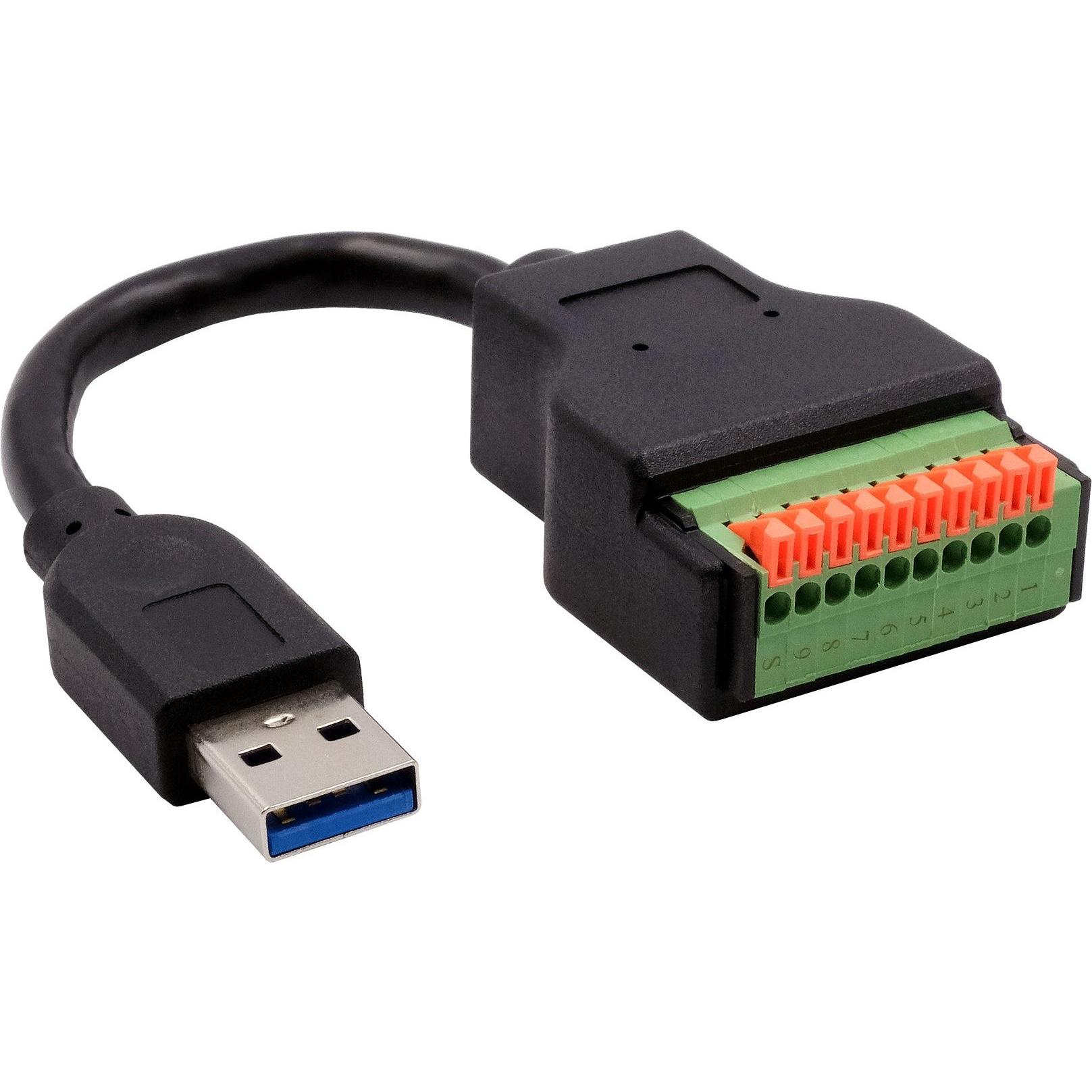 Thumbnail - Exsys USB-A Terminal Block Adapter (20 Pin Terminal Block, 15 cm), Data + Video Adapter