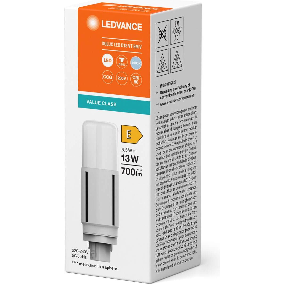 Thumbnail - Ledvance, Leuchtmittel, LED-Kompaktlampe (G24d, 5.50 W, 700 lm, 1 x, E)