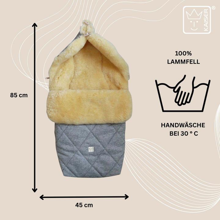 Actual product image Kaiser Baby Kaiser Lammfell Fusssack Coosy, light grey melange