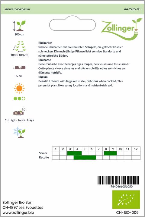 Produktbild Zollinger Bio Rhabarber