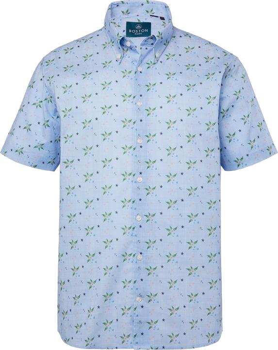 Actual product image Boston Park Leinenoptik-Hemd, Halbarm, Minimal-Print, Buttondown-Kragen, Comfort Fit (3XL)