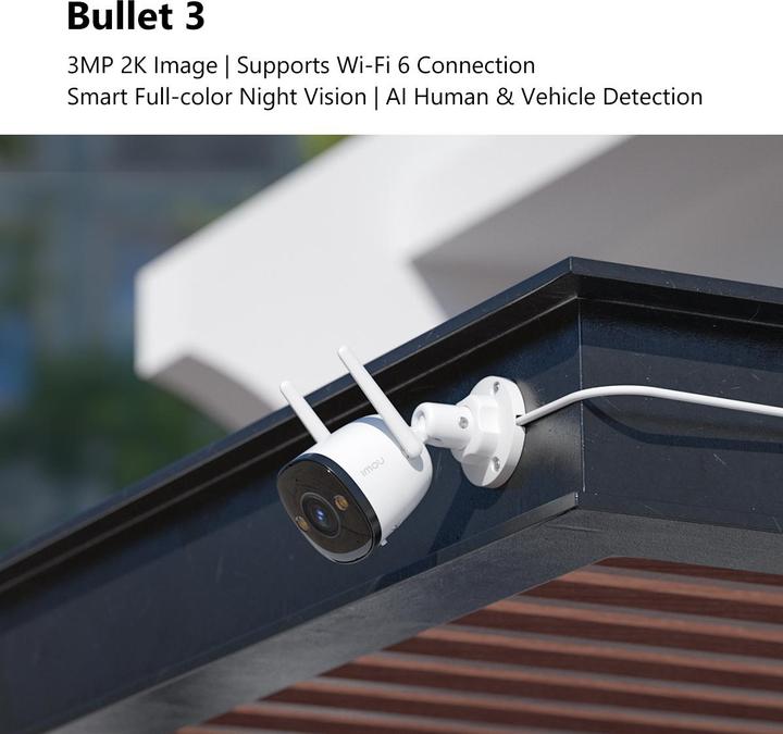 Actual product image Imou WRL CAMERA 3MP BULLET/IPC-S3EP-3M0WE (2304 x 1296 Pixels, 2560 x 1440 Pixels)
