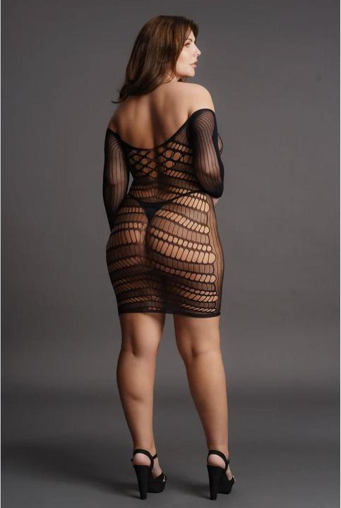 Actual product image Le Désir Contrast Net Long Sleeved Mini Dress (5XL, XXL)
