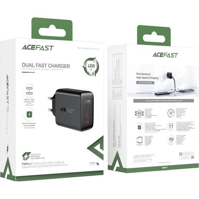 Thumbnail - Acefast A9 (40 W), USB Ladegerät, Schwarz