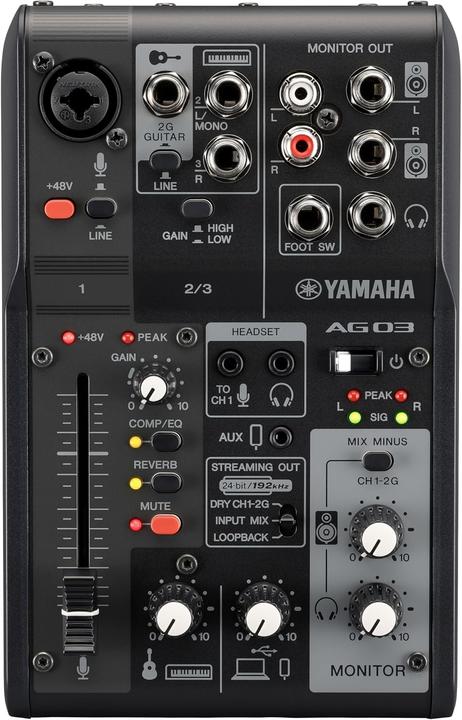 Actual product image Yamaha AG03MK2B Console Mixer USB Connection (USB)