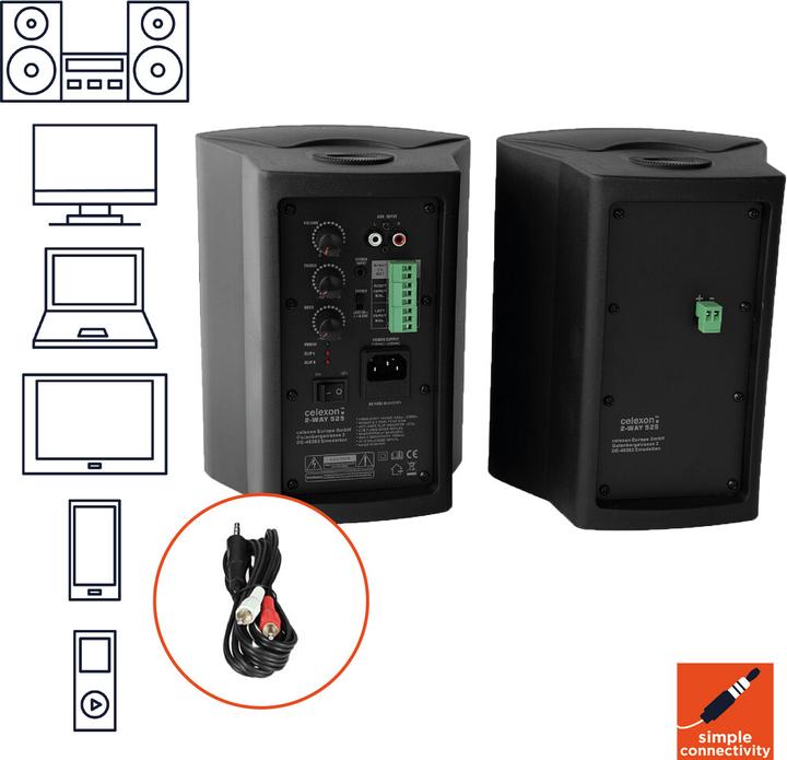 Image du produit Celexon Haut-parleur actif 2 voies 525-B (Actif, 2x 30 W)