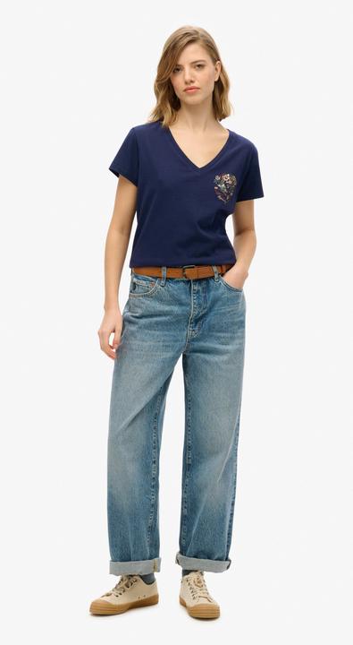 Actual product image Superdry Suika Metallic Relaxed Vee Tee (XS)