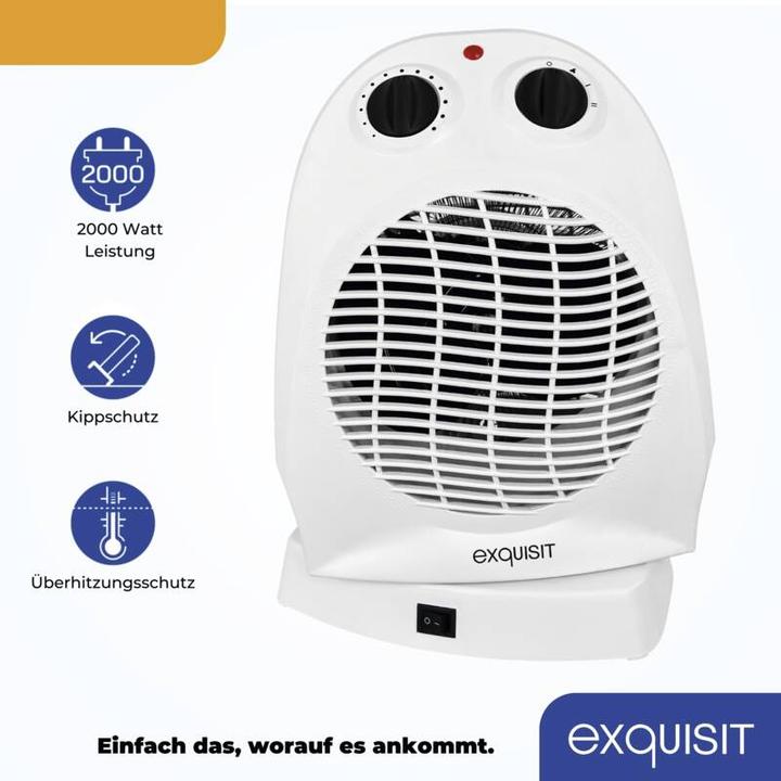 Image du produit GGV Chauffage ventilé HL 32027 we 2 niveaux de chaleur (1000/2000 watts) réglage froid (mode (2000 W)