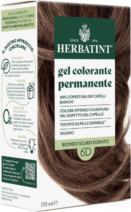 Produktbild Herbatint Haarfärbegel 6D Dunkles Goldblond Flasche 170 ml (dunkles Goldblond, 6D)