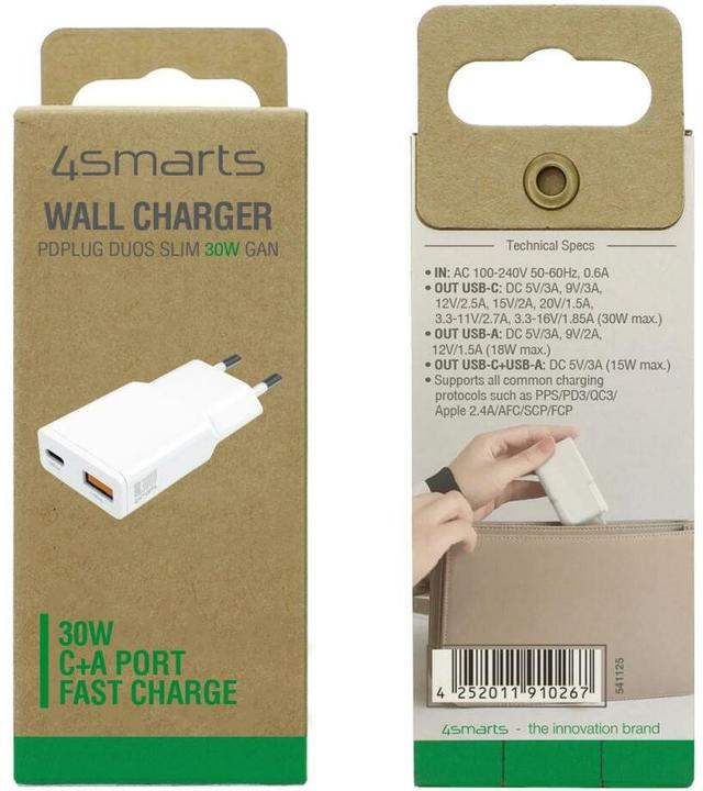 Image du produit 4smarts PD Plug Chargeur fin (30 W, 2 ports)