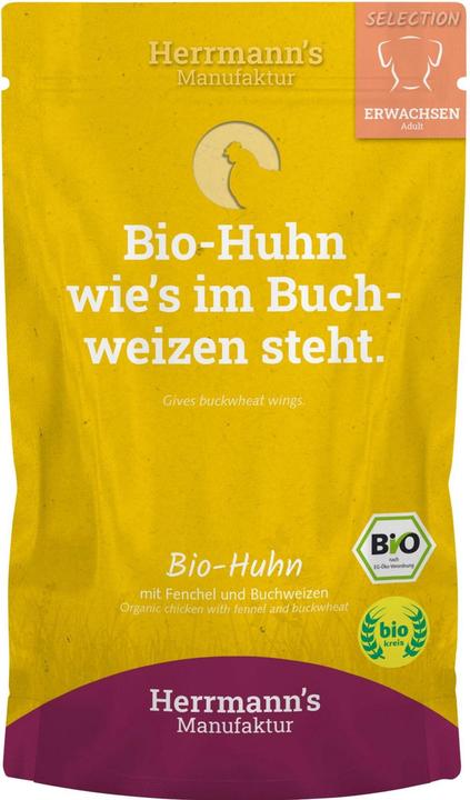 Image du produit Herrmanns Nourriture humide Bio au poulet, fenouil et sarrasin (Adulte, Chiot + chaton, Senior, 1 pcs, 150 g)