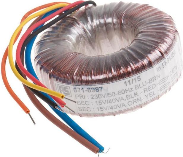 Actual product image Rs Pro Transformer Toroidal 80VA 2x15V
