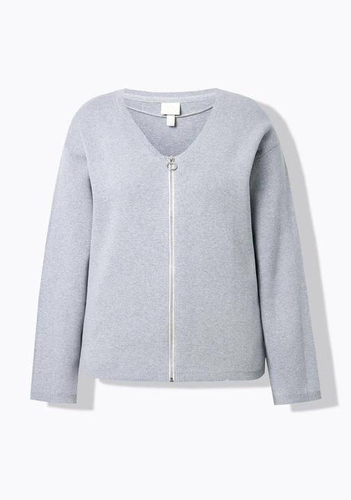 Produktbild Ulla Popken Strickjacke, Zipper, V-Ausschnitt, Langarm (58)