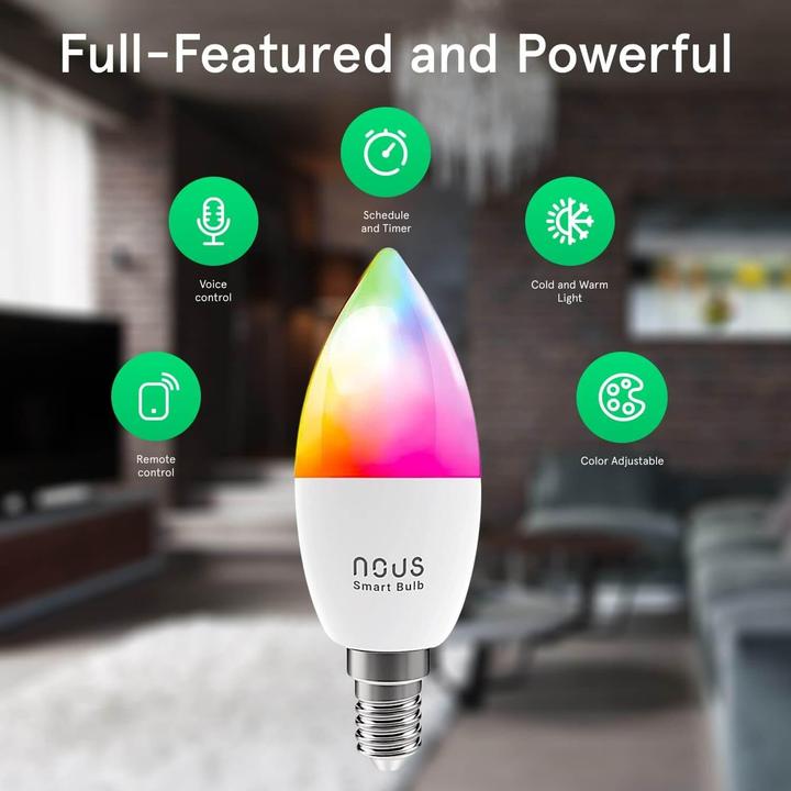 Produktbild Nous P4 Smart WIFI Bulb RGB E14 (2pcs) (E14, 350 lm, 2x)