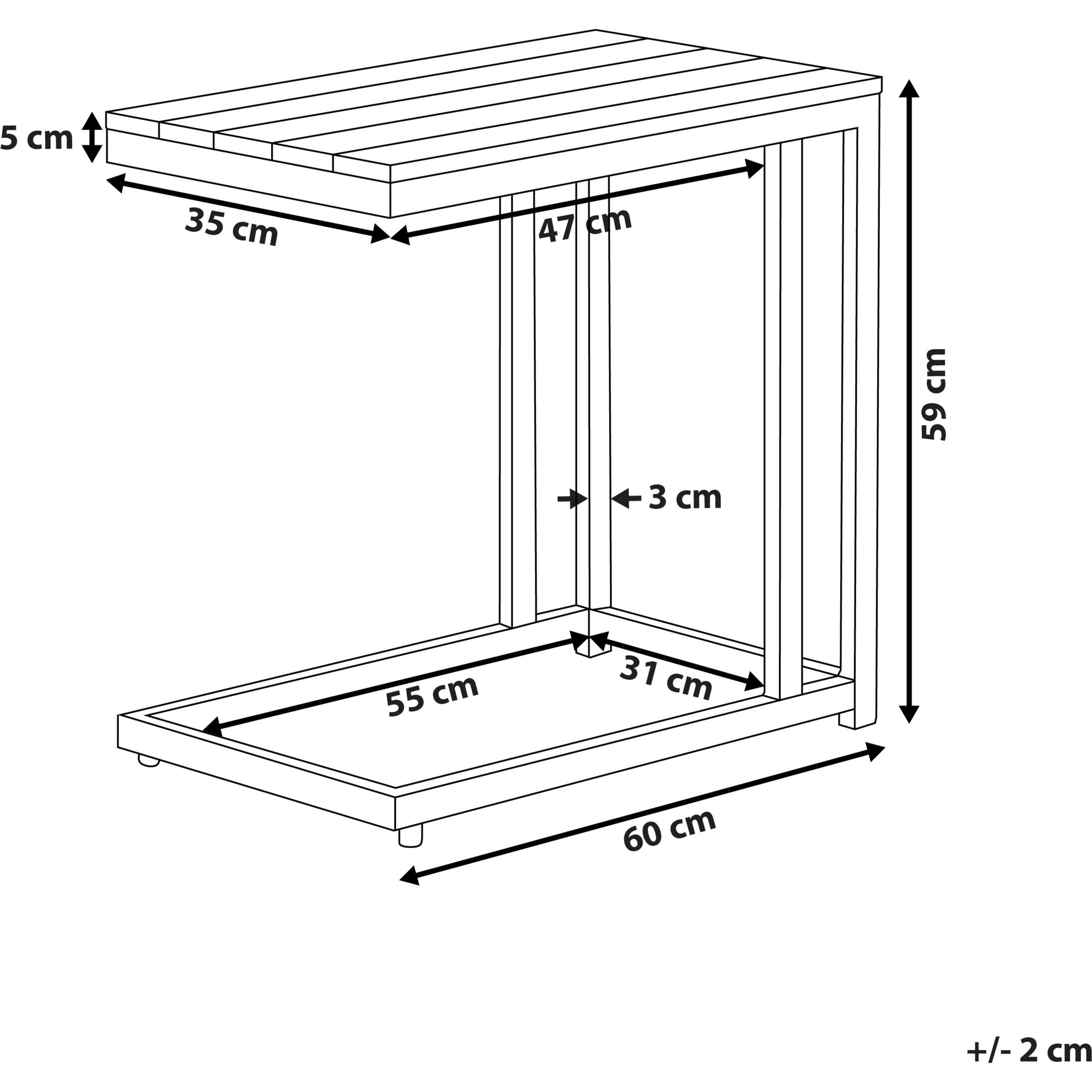 Thumbnail - Beliani, Gartenbeistelltisch + Gartenservierwagen, Messina
