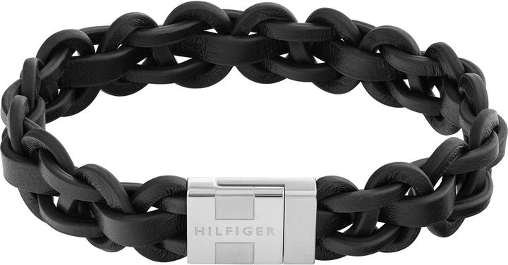 Immagine prodotto Tommy Hilfiger Bracciale magnetico in pelle intrecciata (19 cm, Acciaio inossidabile, Cuoio)