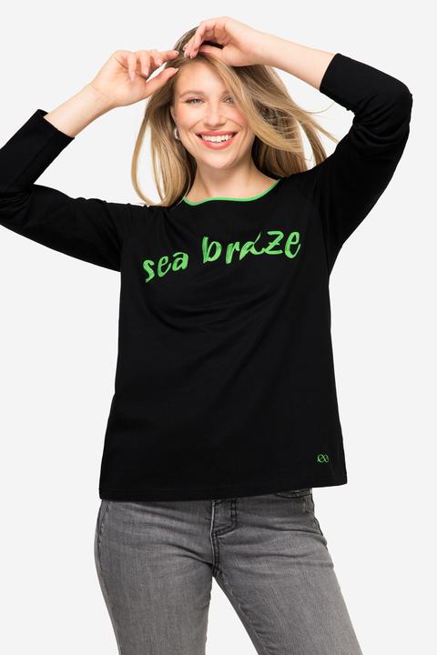 Image du produit Laurasøn T-shirt à col rond et manches longues, OEKO-TEX. Imprimé à message et coupe Regular Fit (L)