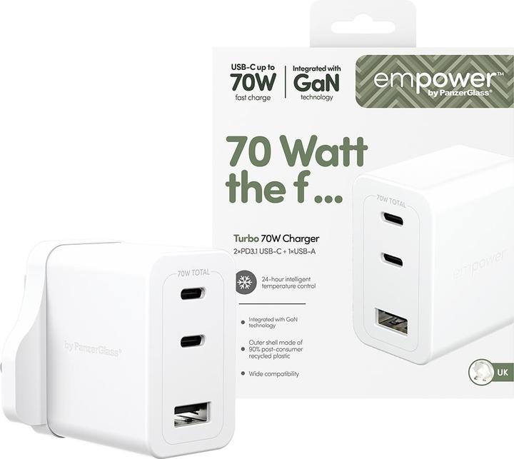 Actual product image PanzerGlass empower by?? High-Speed 70W Multiple Ch (70 W, 3 ports)