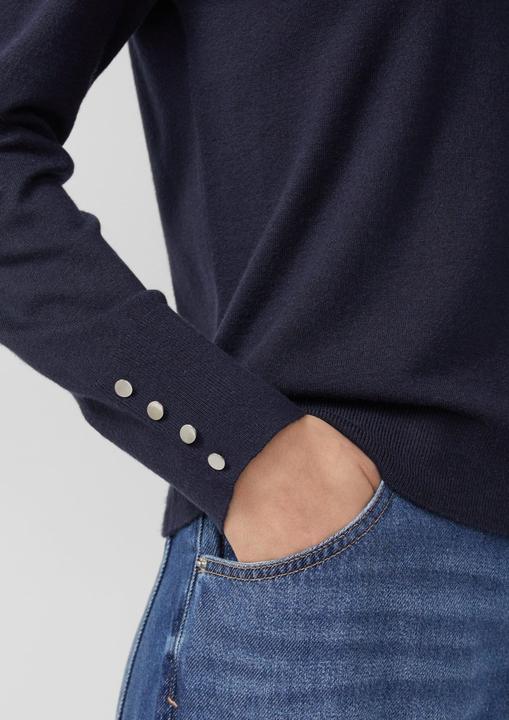 Produktbild s.Oliver Strickpullover Feinstrickpullover aus Viskosemix mit Zierknöpfen (34)