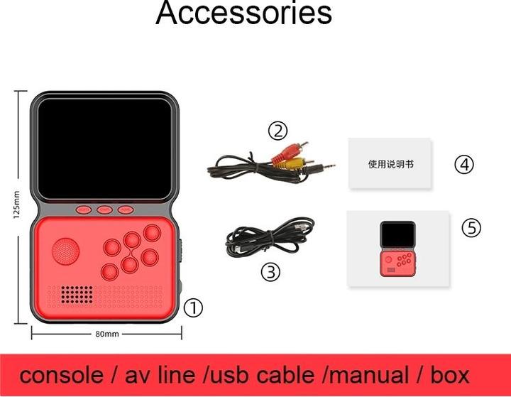 Produktbild Plutoos Mini-Retro-Konsole Handheld-Spieler Eingebaute 900 Spiele