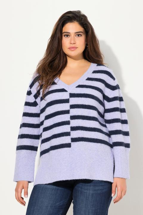 Produktbild Ulla Popken Pullover, Ringel, Oversized, Rundhals, Langarm (58)