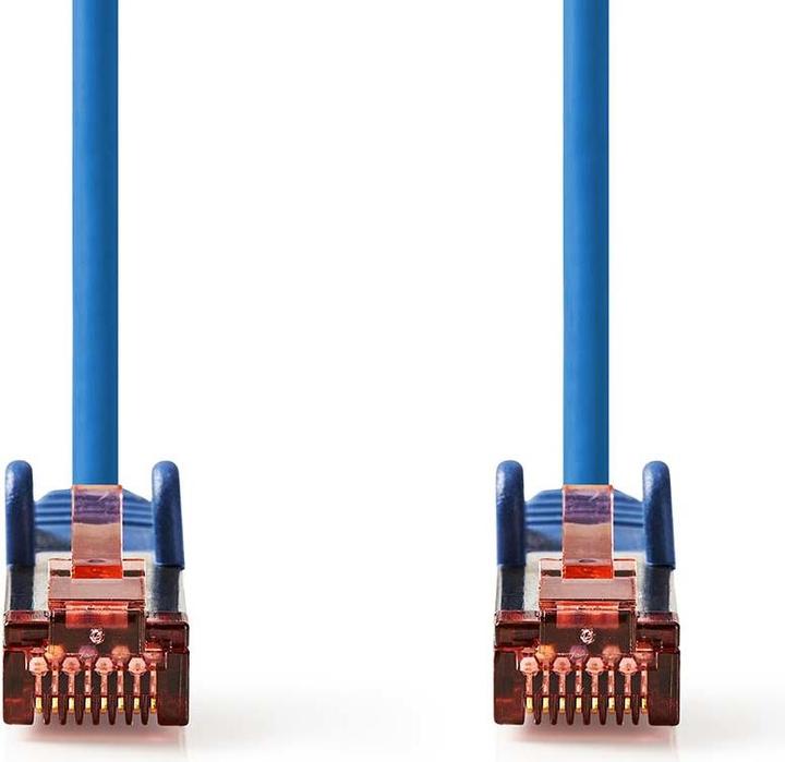 Actual product image Nedis Cat 6 Cable | RJ45 Plug | RJ45 Plug | S/FTP | 0.50 m | Round | LSZH | Blue | Label (S/FTP, CAT6, 0.50 m)