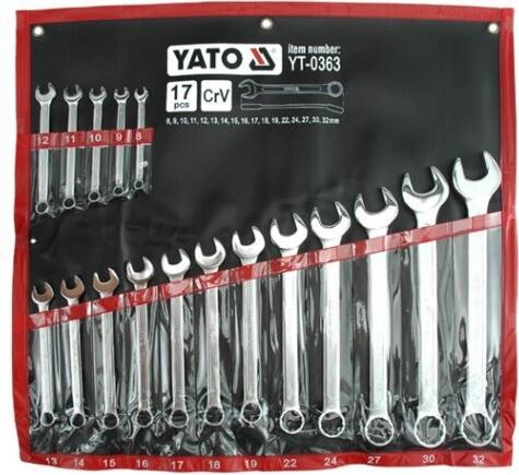 Actual product image Yato COMBINATION SPANNER SET 832MM 17PCS (10 mm, 11 mm, 12 mm, 13 mm, 14 mm, 15 mm, 16 mm, 17 mm, 18 mm, 19 mm, 20 mm, 21 mm, 22 mm, 23 mm, 24 mm, 25 mm, 26 mm, 27 mm, 28 mm, 29 mm, 30 mm, 31 mm, 32 mm, 8 mm, 9 mm)