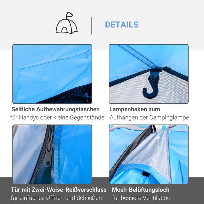 Image du produit Swisshandel24 Tente tunnel pour 2-3 personnes 190T Tente de camping avec piquets, fibre de verre & polyester (Tente tunnel, 3 personnes)