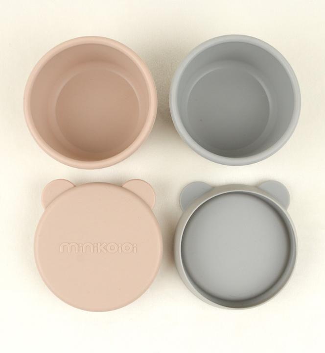 Immagine prodotto Minikoioi Coperchi per mini ciotole in silicone, 2 pezzi, beige/grigio polvere