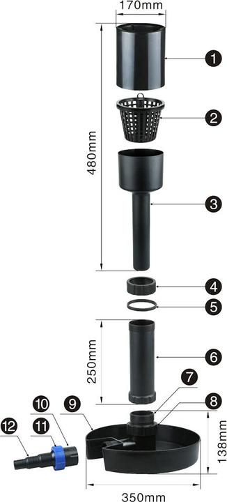 Image du produit Wiltec Écumeur de Bassin sur pied CSP-40 40m² skimmer collecteur de feuilles Étang Koi