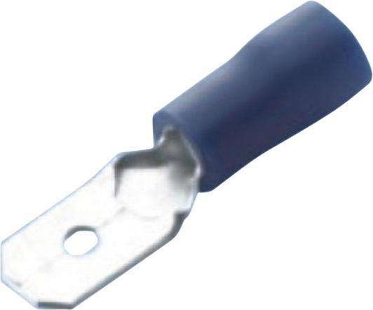 Produktbild RND Electronics Flachstecker Vinyl Blau 6.3 x 0.8 mm Packung à 100 Stück