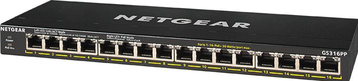 Actual product image Netgear GS316PP (16 ports)
