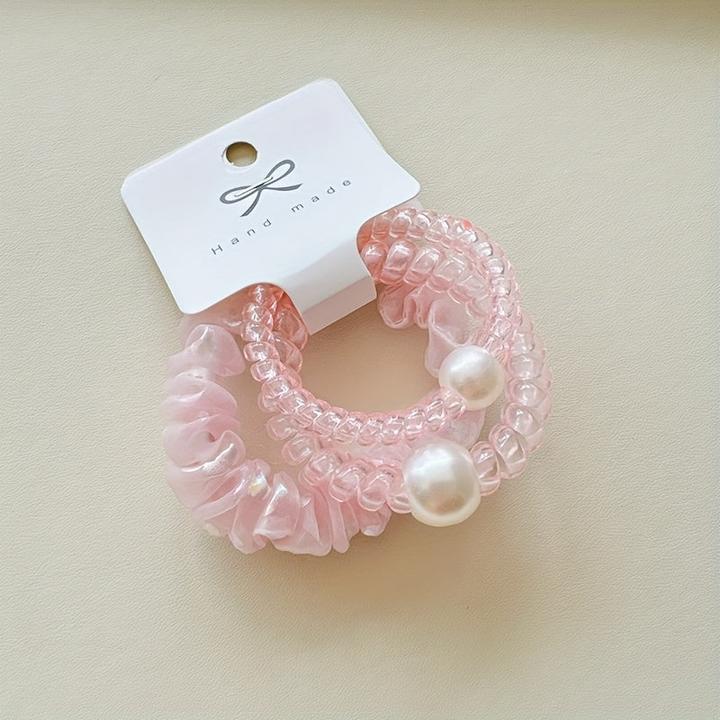 Activity Board 3 Stück Nachahmung Perle Telefon Linie, Meerjungfrau Set, für Haar (Haargummi Set)