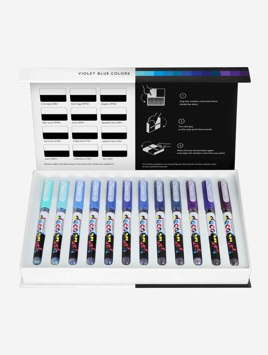 Produktbild Karin PIGMENT DECO BRUSH - Brush Marker (Violett, Dunkelblau, Lila, 12 x)