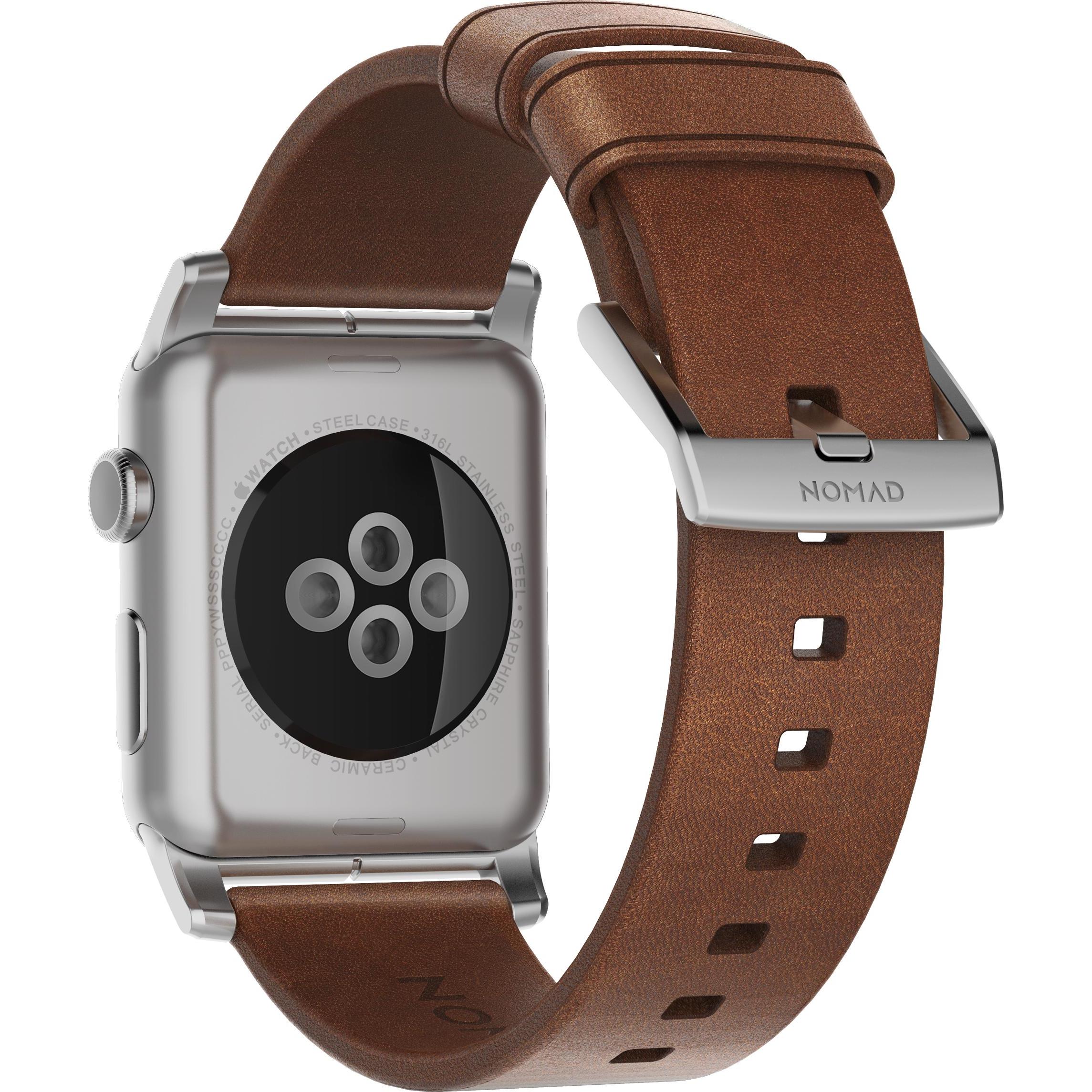 Nomad Modern Connector Strap (44 mm, Leder, Edelstahl, Apple Watch Series 4, Apple Watch Series 5, Apple Watch Series 6,...