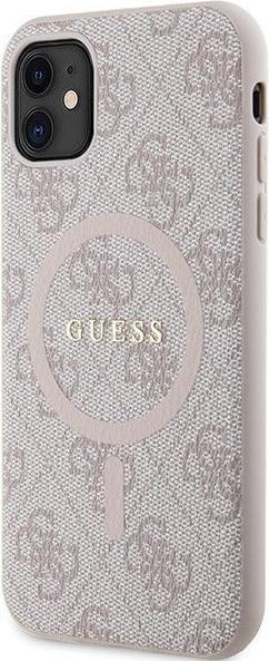 Produktbild Guess GUHMN61G4GFRP iPhone 11 6.1" / Xr różowy/pink hardcase 4G Collection Leather Metal Logo MagSaf (Apple iPhone 11, Apple iPhone XR)
