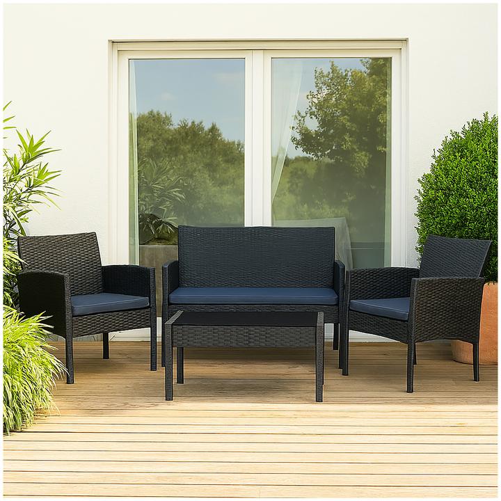 Actual product image HTI-Living Outdoor Möbel 4-teiliges Set Zita Anthrazit/Grau (108 cm)
