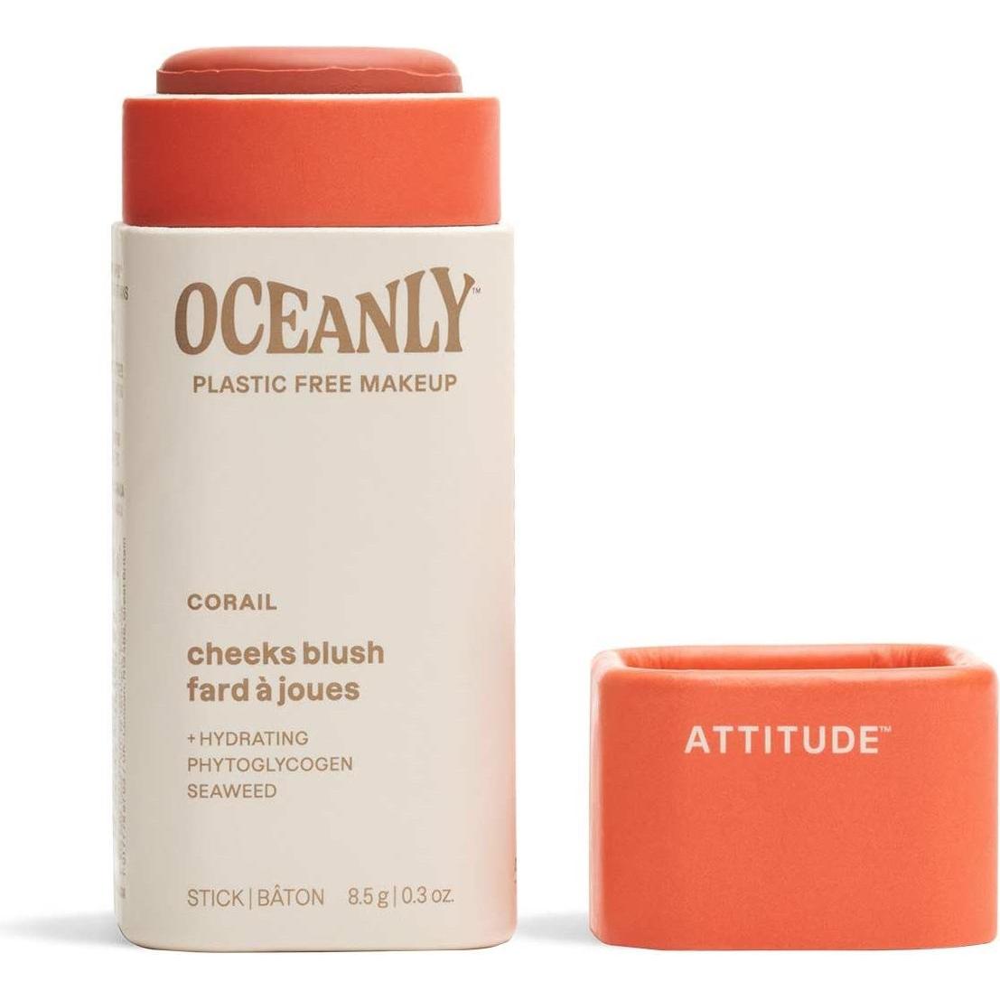 Attitude Oceanly Plastic-Free Lightweight Blush Stick Titanium Dioxide-Free (Corail) (16123)
