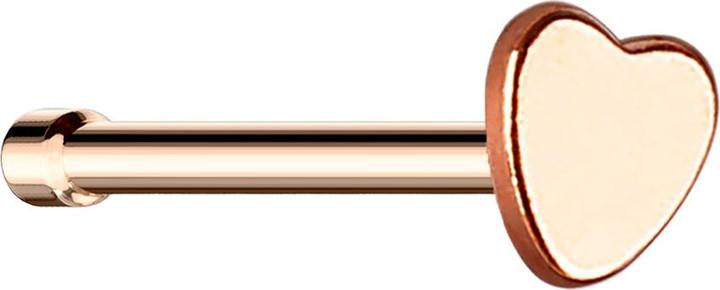 Produktbild Star Piercing Nasenstecker gerade rosegold mit Herz (ohne Messing, Chirurgenstahl 316L)